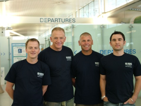 Left - right shows Mark Morrison, RBS International, Carl Clinton, Rob Cassin and Paul Nayar RBS International. Mark and Paul were the RBS International support team members.