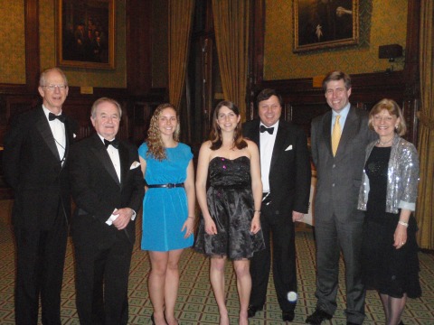 l to r: Bruce Dinwiddy, John Owen, Kaitlyn Elphinstone, Lizzie Haines, Felix Francis, Graham Brady MP, Mary Chandler-Allne