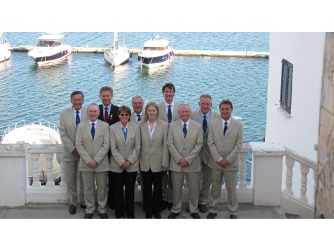 Back row - Hon Legal Adviser Geoff Karran MBE, Co-opted Member Dick Ekstrom, Treasurer Eric Legg, Chairman Jorgen Pettersson, Hon Medical Adviser Carl Clinton. Front row - Vice Chairman James Johnston, General Secretary Kay Batty, EC Member Anu Vares, EC Member Bob McGinnigle, EC Member Andy Varnom.