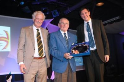 l-r Stuart Falla, Chairman of the Guernsey Sports Commission; Owen Le Vallee MBE, Jorgen Pettersson, Chairman International Island Games Association